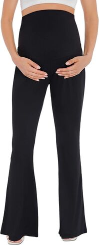 Rheane Maternity Pants Over The Belly/Printed Maternity Flare Leggings for Lounge Yoga Casual (S-2XL) in Saudi Arabia