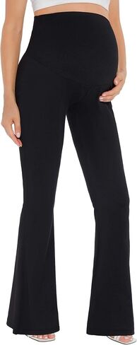Rheane Maternity Pants Over The Belly/Printed Maternity Flare Leggings for Lounge Yoga Casual (S-2XL) in Saudi Arabia