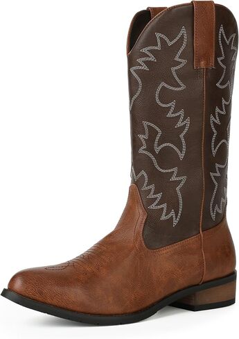 femflame Cowboy Boots for Men Round Toe Distressed Work boots Embroidered Western Boots Traditional Country Boot in Saudi Arabia