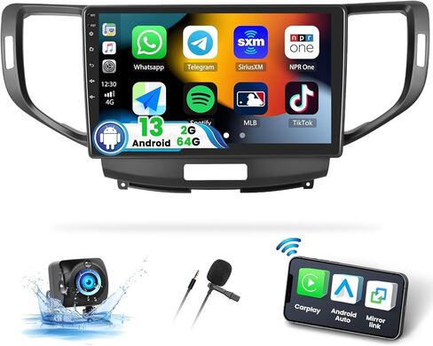 4G+64G/8 Core Android Car Stereo Radio for Acura TSX 2009-2014 Wireless Apple CarPlay Android Auto Bluetooth 5.0 GPS 9" HD Touchscreen DSP for Honda Spirior 2009-2013/Accord 2008-2012 Radio Camera Mic in Saudi Arabia