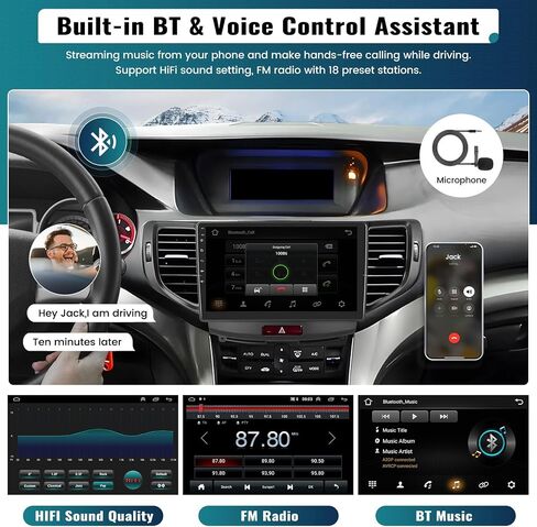 4G+64G/8 Core Android Car Stereo Radio for Acura TSX 2009-2014 Wireless Apple CarPlay Android Auto Bluetooth 5.0 GPS 9" HD Touchscreen DSP for Honda Spirior 2009-2013/Accord 2008-2012 Radio Camera Mic in Saudi Arabia
