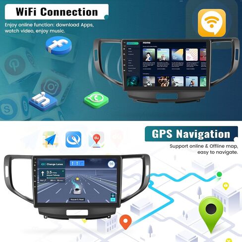 4G+64G/8 Core Android Car Stereo Radio for Acura TSX 2009-2014 Wireless Apple CarPlay Android Auto Bluetooth 5.0 GPS 9" HD Touchscreen DSP for Honda Spirior 2009-2013/Accord 2008-2012 Radio Camera Mic in Saudi Arabia