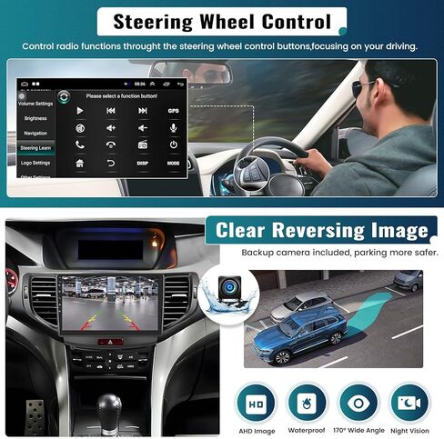 4G+64G/8 Core Android Car Stereo Radio for Acura TSX 2009-2014 Wireless Apple CarPlay Android Auto Bluetooth 5.0 GPS 9" HD Touchscreen DSP for Honda Spirior 2009-2013/Accord 2008-2012 Radio Camera Mic in Saudi Arabia