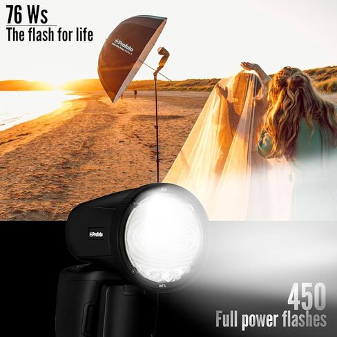 حزمة ضوء فلاش Profoto A10 على الكاميرا مع Profoto 2-Feet Clic Softbox Octa وProfoto Connect The Button Free Trigger (3 عناصر) in Kuwait