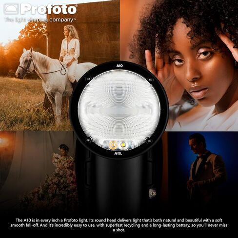 حزمة ضوء فلاش Profoto A10 على الكاميرا مع Profoto 2-Feet Clic Softbox Octa وProfoto Connect The Button Free Trigger (3 عناصر) in Kuwait