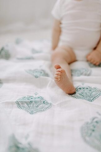 بطانية قماط من aden + anais، بطانيات موسلين بوتيكية للفتيات والفتيان، قماط استقبال الأطفال، مجموعة قماط مثالية لحديثي الولادة والرضع، هدايا استحمام مثالية، فردية، قطرة بيزلي in Kuwait