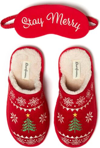 Dearfoams Women's Novelty Scuff with Eye Mask Slipper in Saudi Arabia