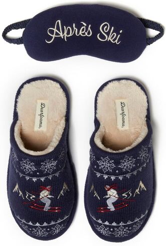 Dearfoams Women's Novelty Scuff with Eye Mask Slipper in Saudi Arabia
