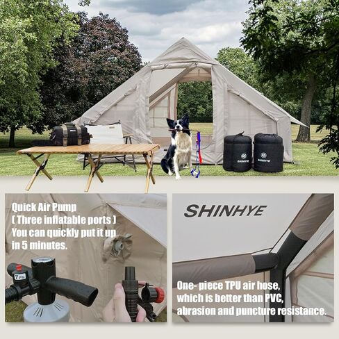 Inflatable Tent for Camping Large Blow Up Tents Glamping 4-8 Person House 4 Season Air with Pump Easy Set up Waterproof Outdoor Oxford in Saudi Arabia