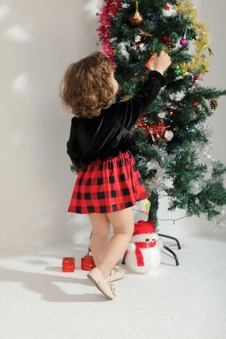 ملابس للفتيات حديثي الولادة لعيد الميلاد وعيد الشكر فستان رومبير بأكمام طويلة وأزرار ملابس الخريف والشتاء من 0 إلى 24 شهرًا in Kuwait