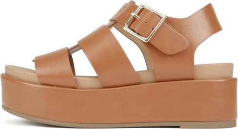 Soda "Bossi ~ Women Round Toe Flatform Fisherman Wedge Sandals with Adjustable Buckle in Saudi Arabia