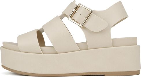 Soda "Bossi ~ Women Round Toe Flatform Fisherman Wedge Sandals with Adjustable Buckle in Saudi Arabia