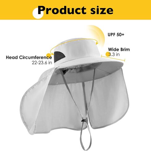 DOCVIT Fishing Hat for Men&Women,Outdoor UV Waterproof Wide Brim Bucket Hat,UPF50+ Sun Hat with Neck Flap in Saudi Arabia
