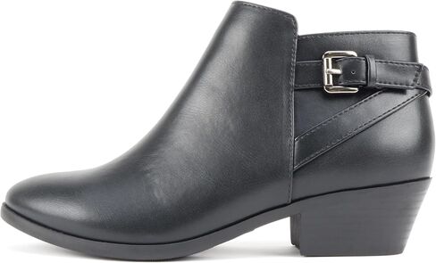 Soda CHOYA Women's Round Toe Faux Suede Stacked Heel Western Ankle Bootie in Saudi Arabia