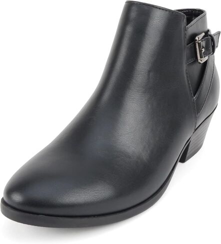 Soda CHOYA Women's Round Toe Faux Suede Stacked Heel Western Ankle Bootie in Saudi Arabia