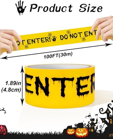 108FT Halloween Caution Tape, 4.8CM*30M Halloween Decorations Red Caution Tap, Do Not Enter Scary Caution Tape Roll, Barricade Safety Outdoor Spooky DIY Decorative Accessory For Door, Danger Areas in Saudi Arabia