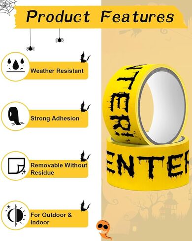 108FT Halloween Caution Tape, 4.8CM*30M Halloween Decorations Red Caution Tap, Do Not Enter Scary Caution Tape Roll, Barricade Safety Outdoor Spooky DIY Decorative Accessory For Door, Danger Areas in Saudi Arabia