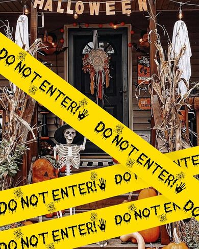 108FT Halloween Caution Tape, 4.8CM*30M Halloween Decorations Red Caution Tap, Do Not Enter Scary Caution Tape Roll, Barricade Safety Outdoor Spooky DIY Decorative Accessory For Door, Danger Areas in Saudi Arabia