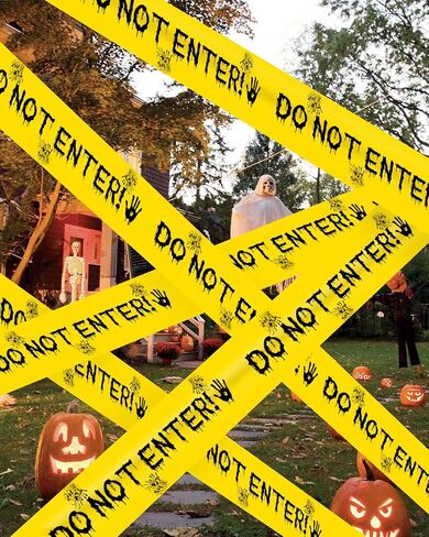 108FT Halloween Caution Tape, 4.8CM*30M Halloween Decorations Red Caution Tap, Do Not Enter Scary Caution Tape Roll, Barricade Safety Outdoor Spooky DIY Decorative Accessory For Door, Danger Areas in Saudi Arabia