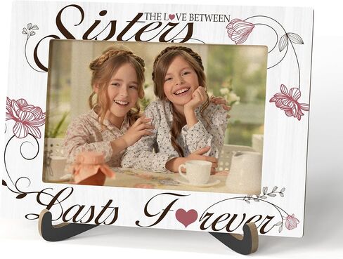 إطار صور الأخوات - إطار صورة خشبي على سطح الطاولة من Best Sisters مع حامل - هدايا عيد الميلاد والتخرج لعيد الميلاد للأخت الروحية Bestie Friend -A14 in Saudi Arabia