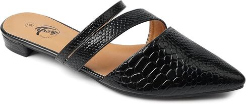 Trary Women's Pointy Toe Slidess for Women,Flat Mule Slides,Slip On Shoes in Saudi Arabia
