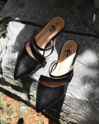 Trary Women's Pointy Toe Slidess for Women,Flat Mule Slides,Slip On Shoes in Saudi Arabia
