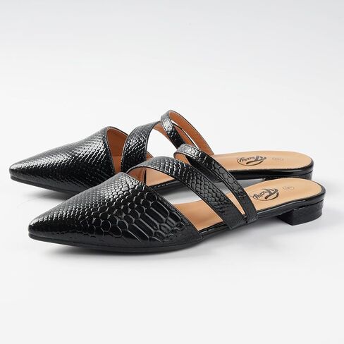 Trary Women's Pointy Toe Slidess for Women,Flat Mule Slides,Slip On Shoes in Saudi Arabia