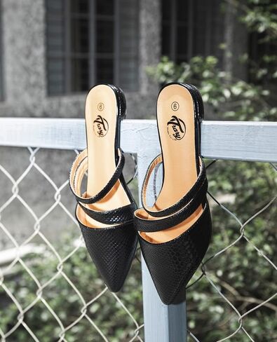 Trary Women's Pointy Toe Slidess for Women,Flat Mule Slides,Slip On Shoes in Saudi Arabia