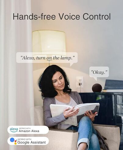 GHome Smart Mini Plug Compatible with Alexa and Google Home, WiFi Outlet Socket Remote Control with Timer Function, Only Supports 2.4GHz Network, No Hub Required, ETL FCC Listed (2 Pack), White in Saudi Arabia