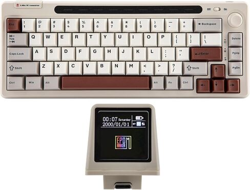 EPOMAKER RT65 Wireless Gaming Keyboard, Tri-Mode 65% Mechanical Keyboard, Hot-swap Creamy Custom Keyboard, with Mini Display and Joystick, RGB Backlit, NKRO (Pink, Flamingo Switch) in Saudi Arabia
