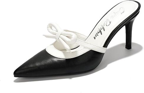Cape Robbin Kitten Heels For Women Heels With Bow Heels - Classy Kitten Heels for Women Kitten Heels - Elegant Heeled Mules for Women Hanny in Saudi Arabia