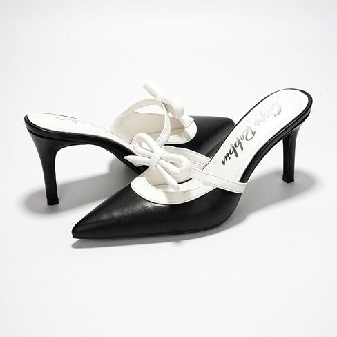 Cape Robbin Kitten Heels For Women Heels With Bow Heels - Classy Kitten Heels for Women Kitten Heels - Elegant Heeled Mules for Women Hanny in Saudi Arabia