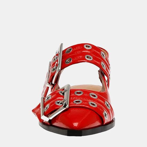 Women's Wide Welt Ballet Buckle Flats Comfortable Slingback Ballerina Squared Block Heel Sheos in Saudi Arabia