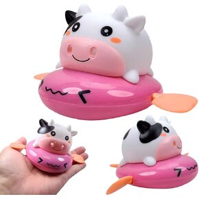 Bath Toys, Pink Cute Wind Up Cow Toy, Baby Shower Games Bath Toys for Toddlers 3-5, Bathtub Toys for Toddlers, Birthday Party Prizes, Easter Kids Wind Up Toys