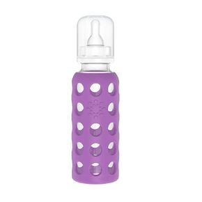 Lifefactory Glass Baby Bottles with Silicone Protection - 2-Pack, 9 oz Bottles, Grape