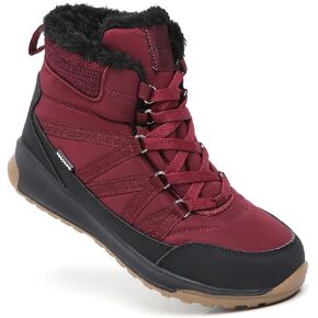 TSIODFO Fashion Women Boots Winter Waterproof Outdoor Hiking Shoes Leather Sweet Pink