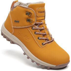 TSIODFO Fashion Women Boots Winter Waterproof Outdoor Hiking Shoes Leather Sweet Pink