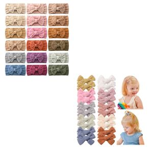 18pcs Baby Nylon Headbands Hair Bow Elastics Hairbands Hair Accessories + 20pcs Baby Hair Clips Bows for Girls 2" Mini Fully Lined Baby Bows Tiny Hair Bow Barrettes for Infant Girls Toddler Kids Teens
