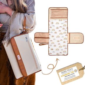 LilyMoon Portable Diaper Changing Pad — Non-Toxic, Oeko-TEX Certified - Designer Baby Changing Pad Portable Changing Pad for Baby, Foldable, Waterproof and Wipeable, Smart Travel Changing Pad