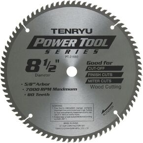 Tenryu PT-21680 8" Carbide Tipped Saw Blade ( 80 Tooth ATAF Grind - 5/8" Arbor - 0.087 Kerf)