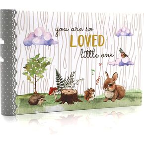 Holoary First 5 Years Baby Memory Book, 76 Colourful Illustrated Journal Pages Baby Record Book Album, Keepsake for Newborn Baby Boy or Baby Girl, Woodland Animals Design