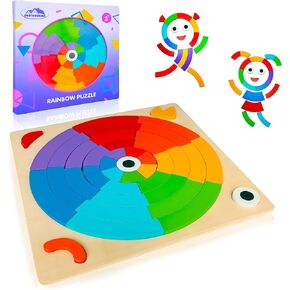 Toddler learning wooden Montessori toys – pattern blocks and boards tangrams for kids educational preschool activities color sorting games fine motor skills baby girls and boys for 3 4 5 years old
