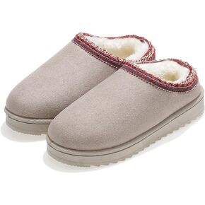 Snow Boots Slippers for Women Indoor Outdoor Girls Slip On Shoes Comfy Warm Soft Platform House Slippers Winter Ladies Closed Back Slippers