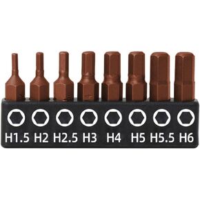 8-Piece 1/4 Inch Metric Hex Bit Set 1.5mm 2.0mm 2.5mm 3.0mm, 4.0mm, 5.0mm, 5.5mm, 6mm