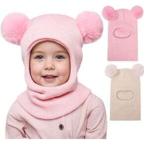 ENBAOHUI Baby Winter Hat Scarf 2 Packs Toddler Winter Hat Boys Girls Beanies for Kids Knit Warm Kids Beanie hat 1-6T in Kuwait