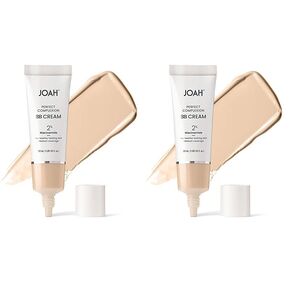JOAH Beauty Perfect Complexion BB Cream with Hyaluronic Acid and Niaciminade,Korean Makeup with Medium Buildable Coverage,Evens Skin Tone,Lightweight,Semi Matte Finish Deep with Neutral Undertones