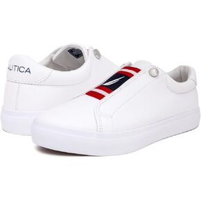 Nautica Women's Slip-On Sneakers – Casual Low-Top Walking Shoes – Comfortable No-Lace Fashion Tennis Style