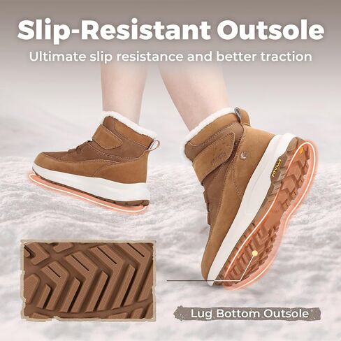 FitVille Womens Wide Snow Boots Fur Lined Boots for Women Winter Warm Boots Wide Width Womens Outdoor Snow Booties in Kuwait