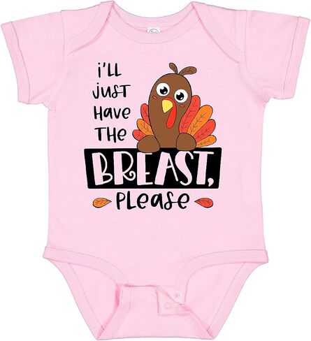 inktastic I'll Just Have the Breast, Please Cute Turkey Baby Bodysuit in Saudi Arabia