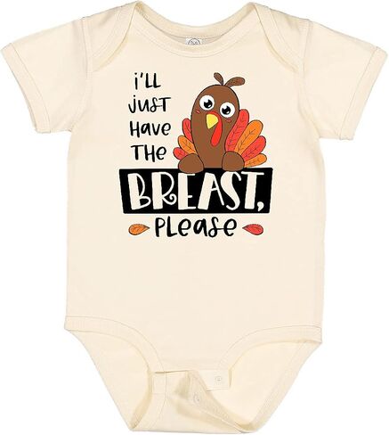 inktastic I'll Just Have the Breast, Please Cute Turkey Baby Bodysuit in Saudi Arabia